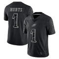 harde P.Eagles #1 Jalen Hurts Player Black REFLECTIVE Limited Stitched Jerseys