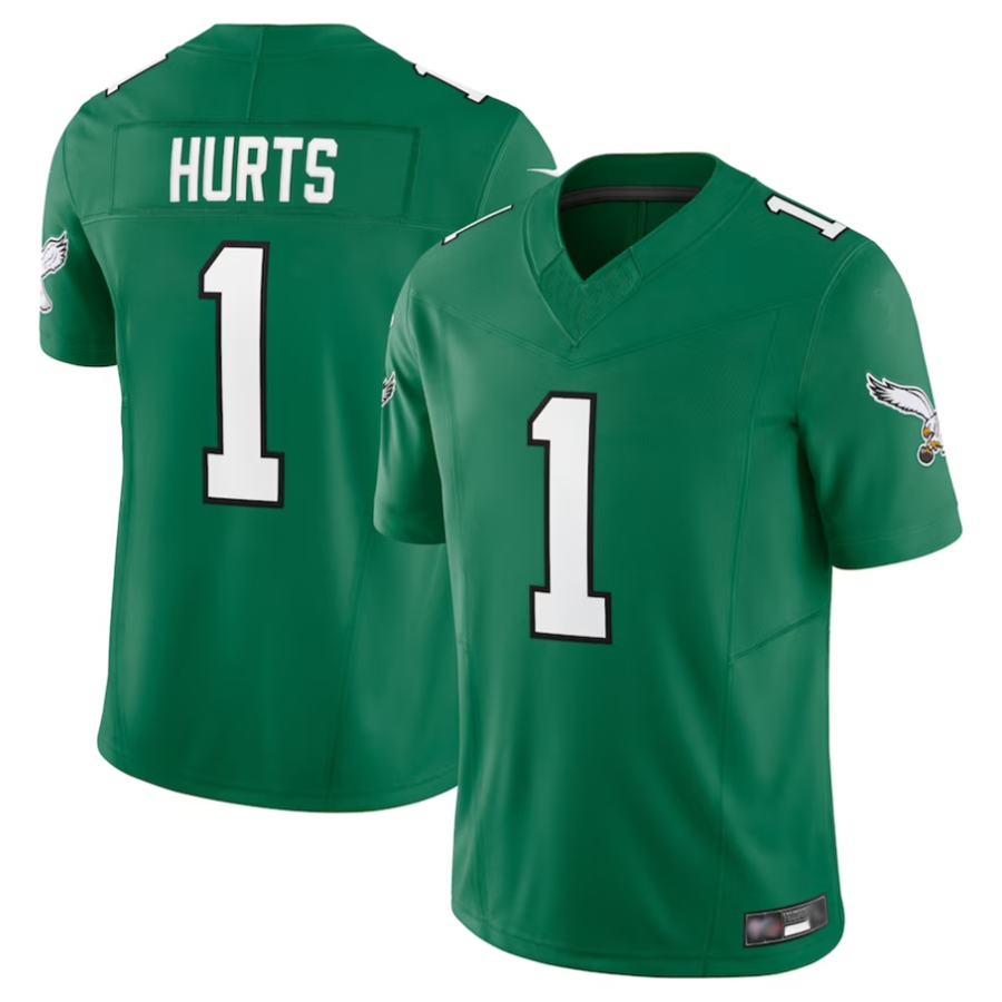 harde P.Eagles #1 Jalen Hurts Player Kelly Green Vapor F.U.S.E. Limited Stitched Jerseys