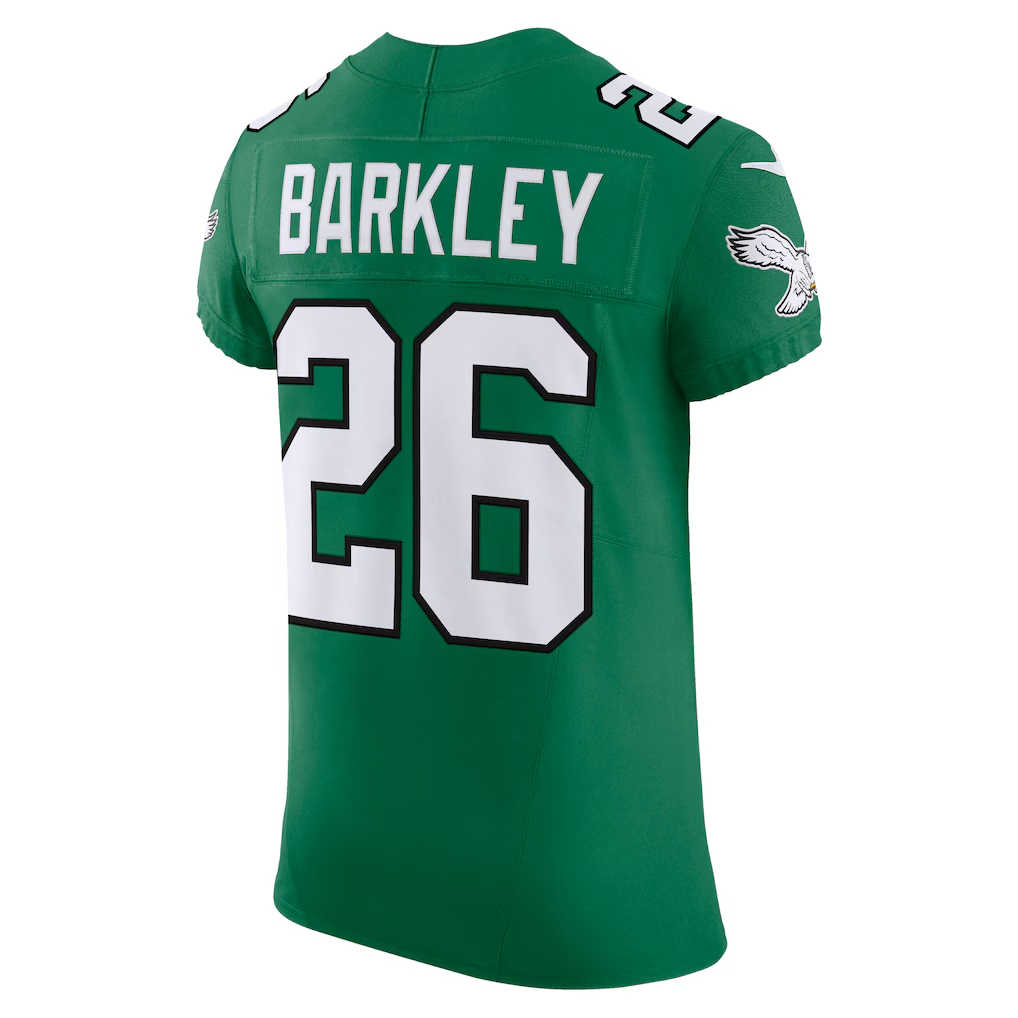harde P.Eagles #26 Saquon Barkley Kelly Green Alternate Vapor F.U.S.E. Elite Stitched Jerseys