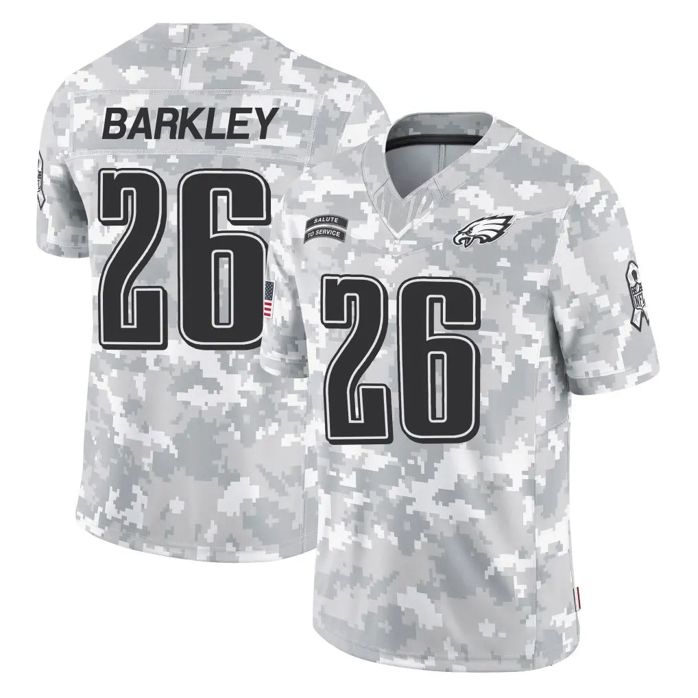 harde P.Eagles #26 Saquon Barkley Player Arctic Camo Salute to Service Limited Game Stitched Jerseys