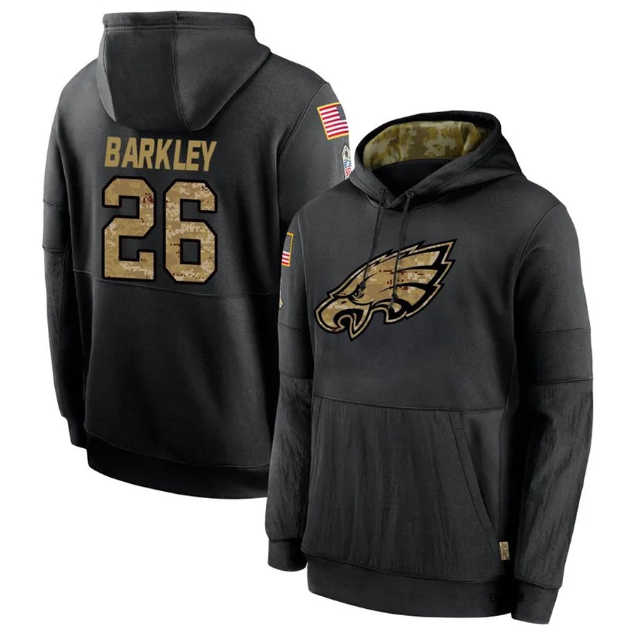 harde P.Eagles #26 Saquon Barkley Player Black Salute To Service Stitched Jerseys