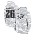 harde P.Eagles #26 Saquon Barkley Player Military Hoodie Arctic Camo Salute To Service Stitched Jerseys
