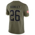 harde P.Eagles #26 Saquon Barkley Player Salute To Service Olive Stitched Jerseys