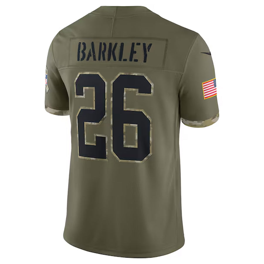 harde P.Eagles #26 Saquon Barkley Player Salute To Service Olive Stitched Jerseys