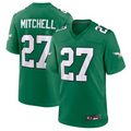 harde P.Eagles #27 Quinyon Mitchell Player Kelly Green Replica Game Stitched Jerseys