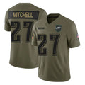 harde P.Eagles #27 Quinyon Mitchell Player Olive 2025 Salute To Service Limited Stitched Jerseys