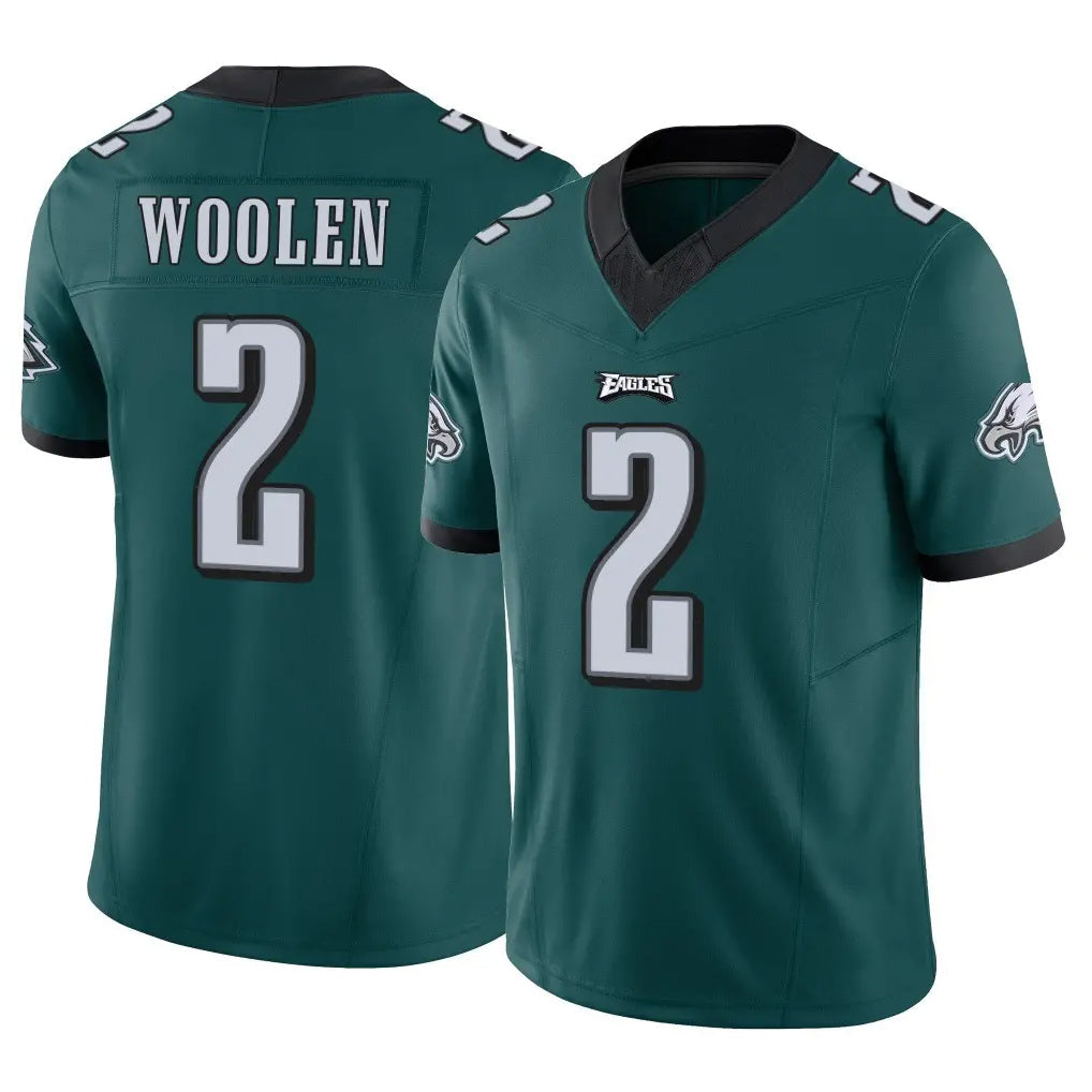 harde P.Eagles #2 Riq Woolen Player Team Color Green Limited Vapor F.U.S.E. Home Game Stitched Jerseys