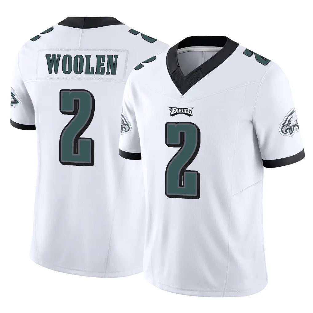 harde P.Eagles #2 Riq Woolen Player White Limited Vapor F.U.S.E. Home Game Stitched Jerseys