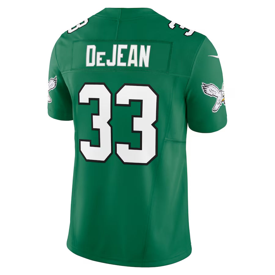 harde P.Eagles #33 Cooper DeJean Player Kelly Green Vapor F.U.S.E. Limited Stitched Jerseys