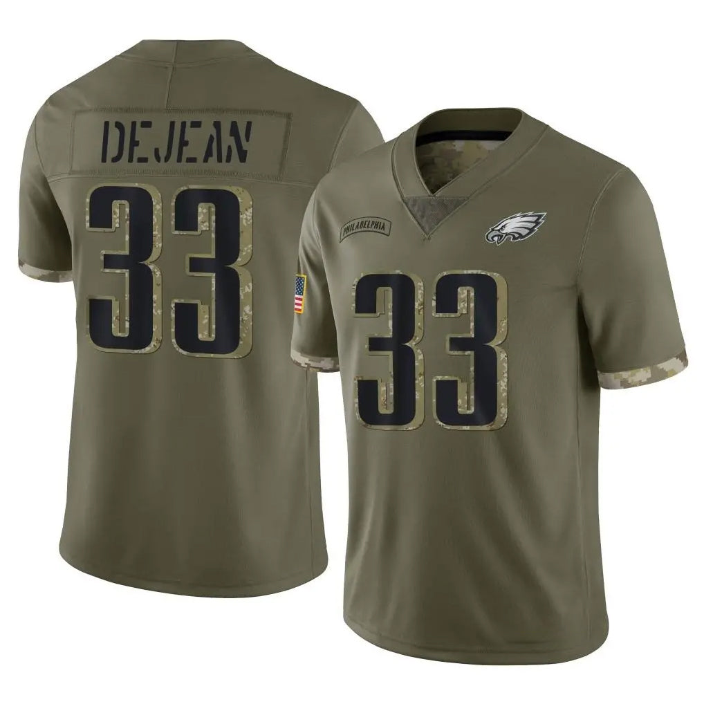 harde P.Eagles #33 Cooper DeJean Player Olive Salute To Service Limited Stitched Jerseys