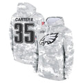 harde P.Eagles #35 Michael Carter II Player Arctic Camo Salute to Service Pullover Hoodies Limited Game Stitched Jerseys