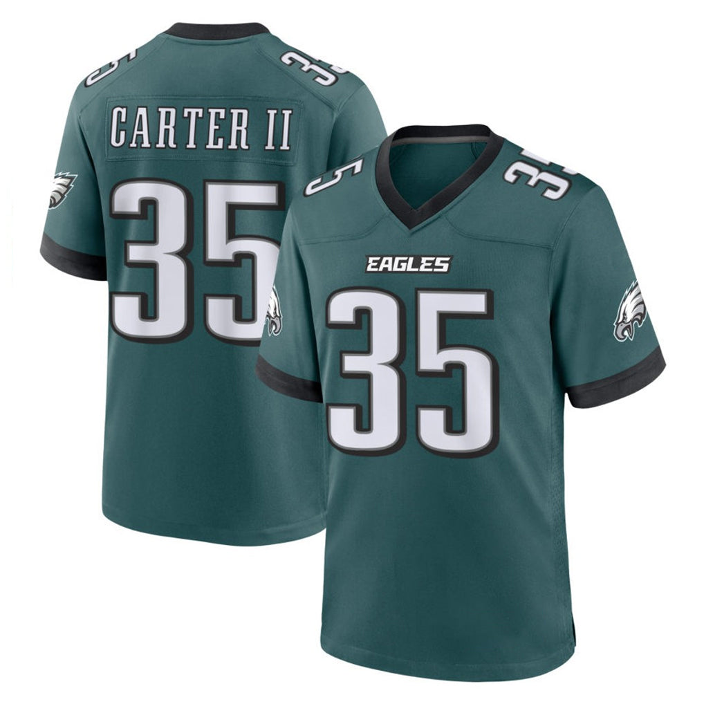 harde P.Eagles #35 Michael Carter II Player Green Home Game Stitched Jerseys