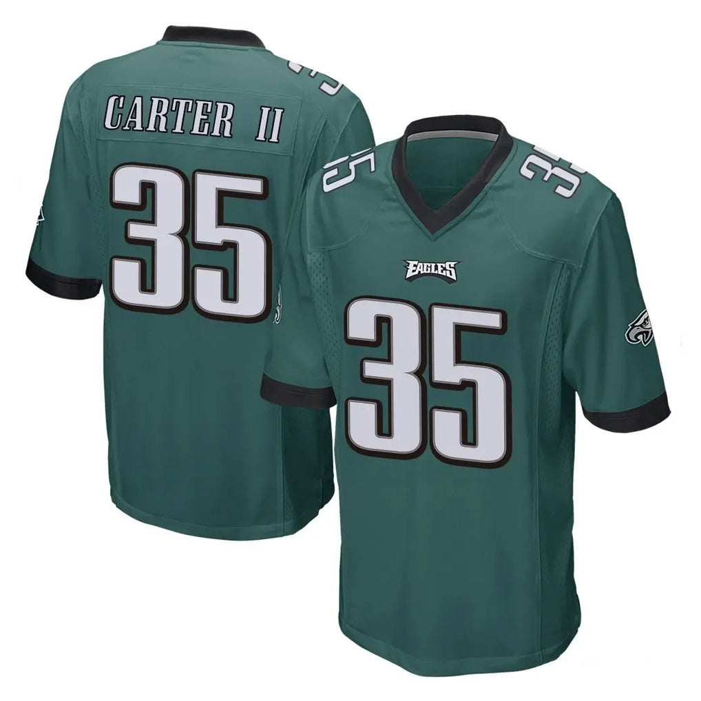 harde P.Eagles #35 Michael Carter II Player Team Color Green Home Game Stitched Jerseys