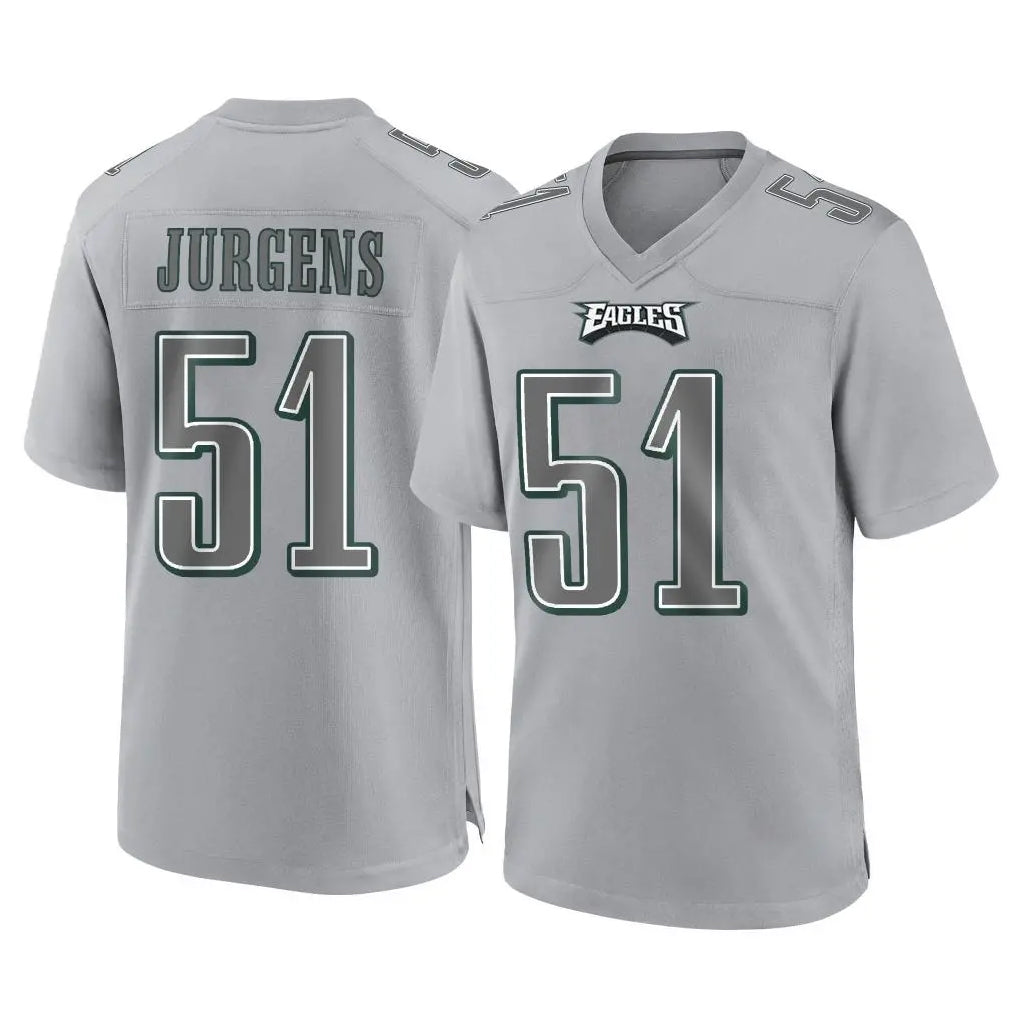 harde P.Eagles #51 Cam Jurgens Player Gray Atmosphere Fashion Home Game Stitched Jerseys