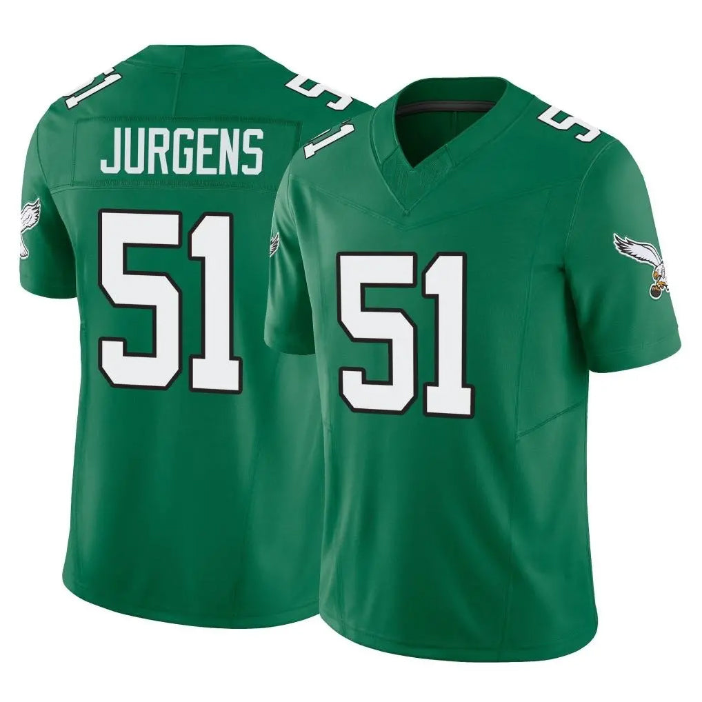 harde P.Eagles #51 Cam Jurgens Player Green Kelly Alternate Vapor F.U.S.E. Home Game Stitched Jerseys