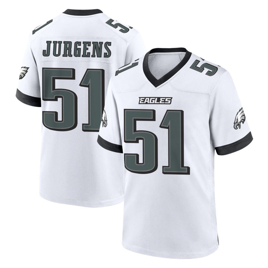 harde P.Eagles #51 Cam Jurgens Player White Game Home Stitched Jerseys