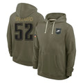 harde P.Eagles #52 Jonathan Greenard Player Olive Salute to Service Pullover Hoodies Limited Stitched Jerseys