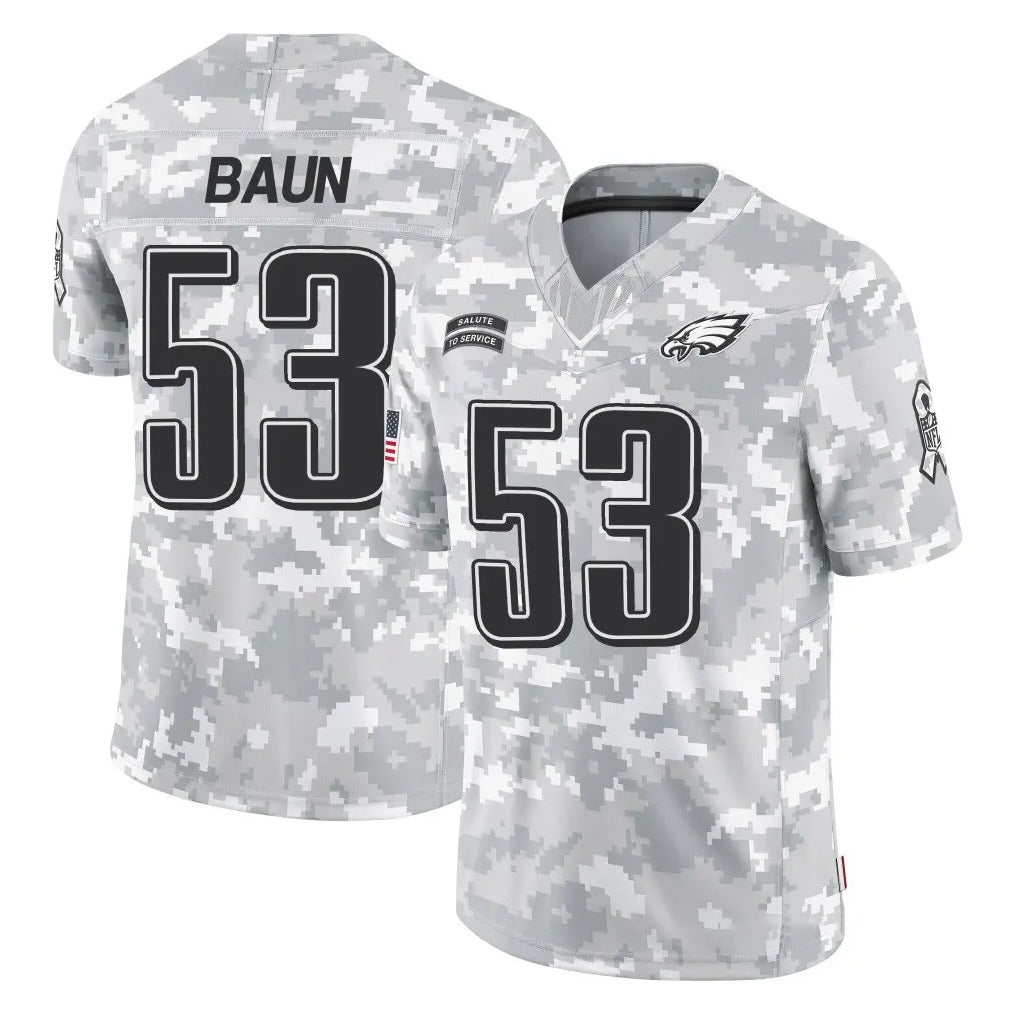 harde P.Eagles #53 Zack Baun Player Arctic Camo Salute to Service Limited Game Stitched Jerseys