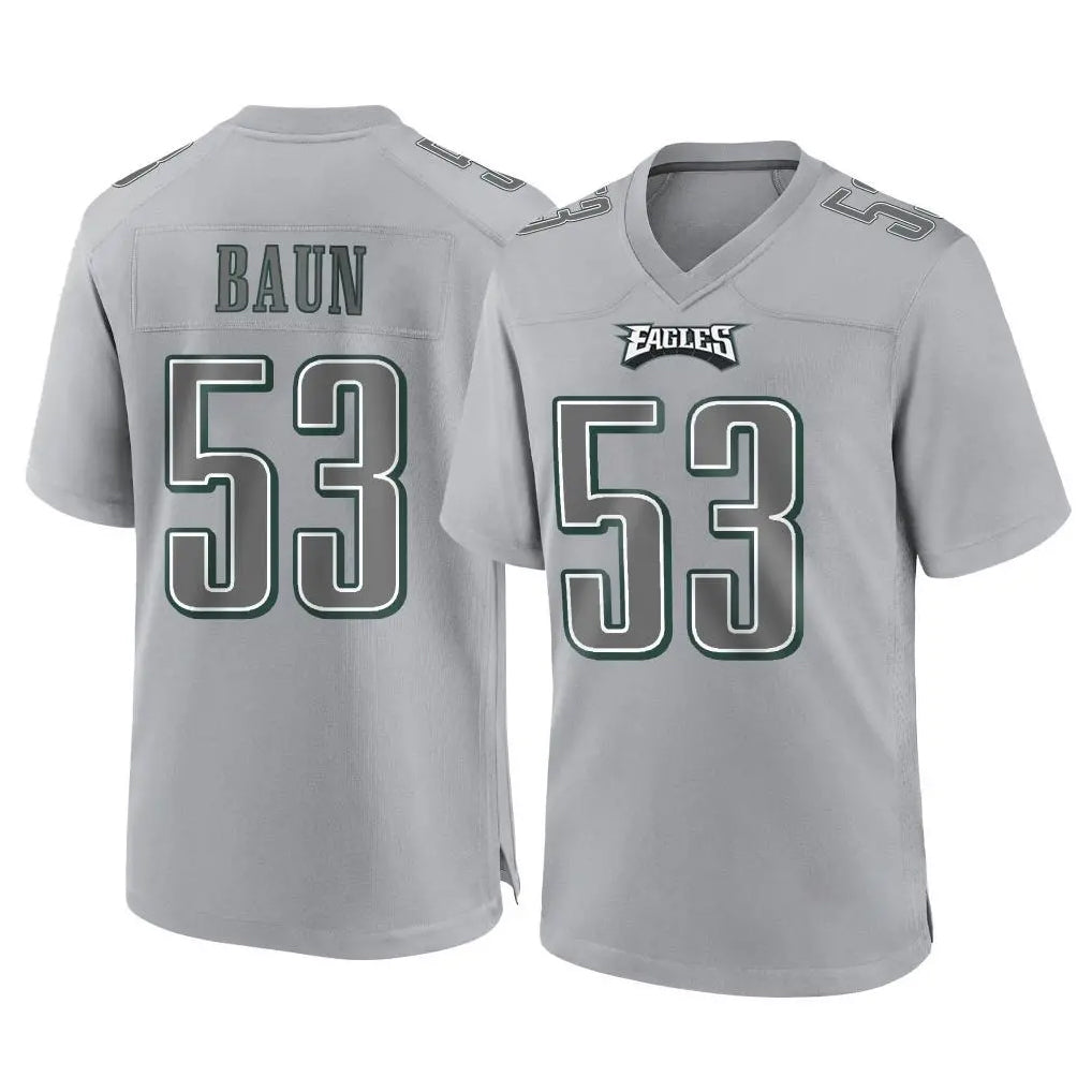 harde P.Eagles #53 Zack Baun Player Gray Atmosphere Fashion Home Game Stitched Jerseys
