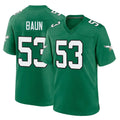 harde P.Eagles #53 Zack Baun Player Green Kelly Alternate Home Game Stitched Jerseys