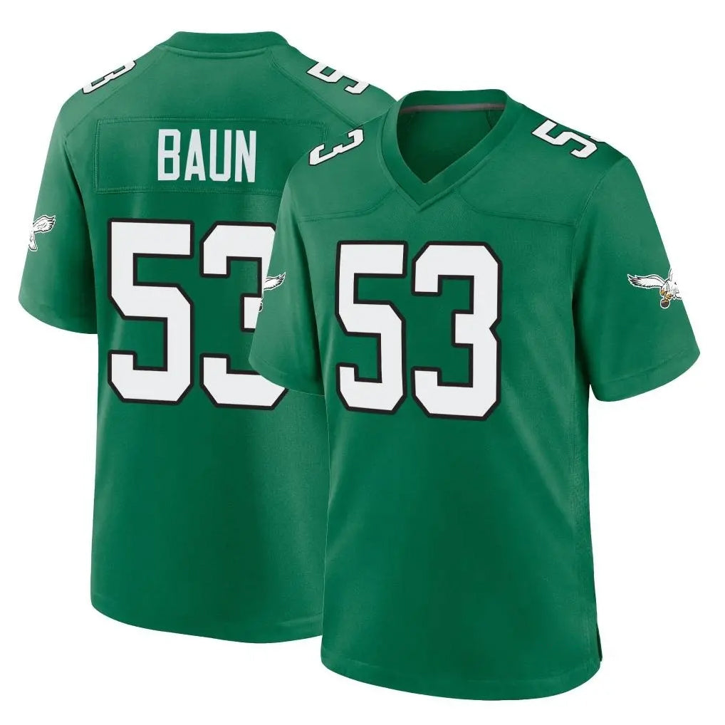 harde P.Eagles #53 Zack Baun Player Green Kelly Alternate Home Game Stitched Jerseys