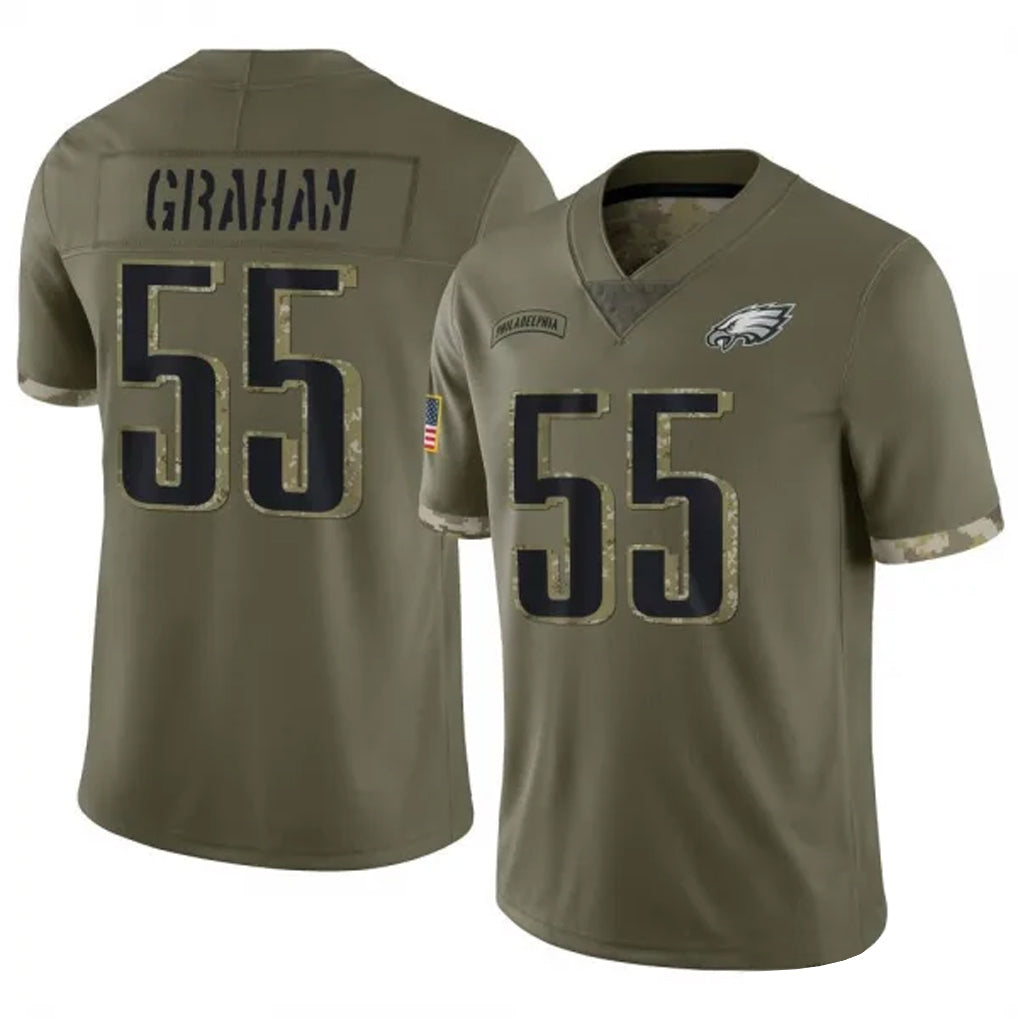 harde P.Eagles #55 Brandon Graham Player Salute To Service Olive Stitched Jerseys