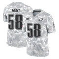 harde P.Eagles #58 Jalyx Hunt Player Arctic Camo Salute to Service Limited Game Stitched Jerseys