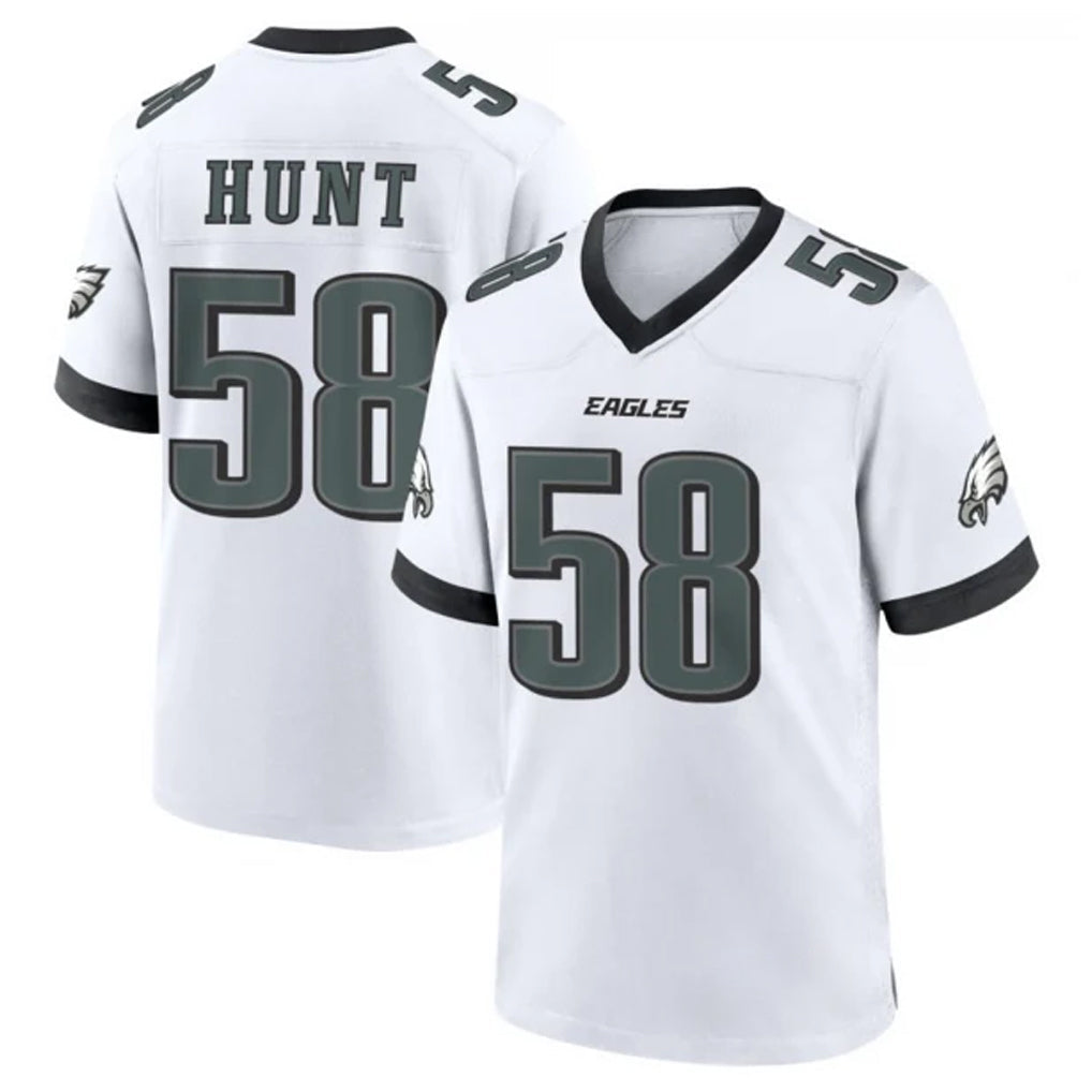 harde P.Eagles #58 Jalyx Hunt Player White Game Home Stitched Jerseys