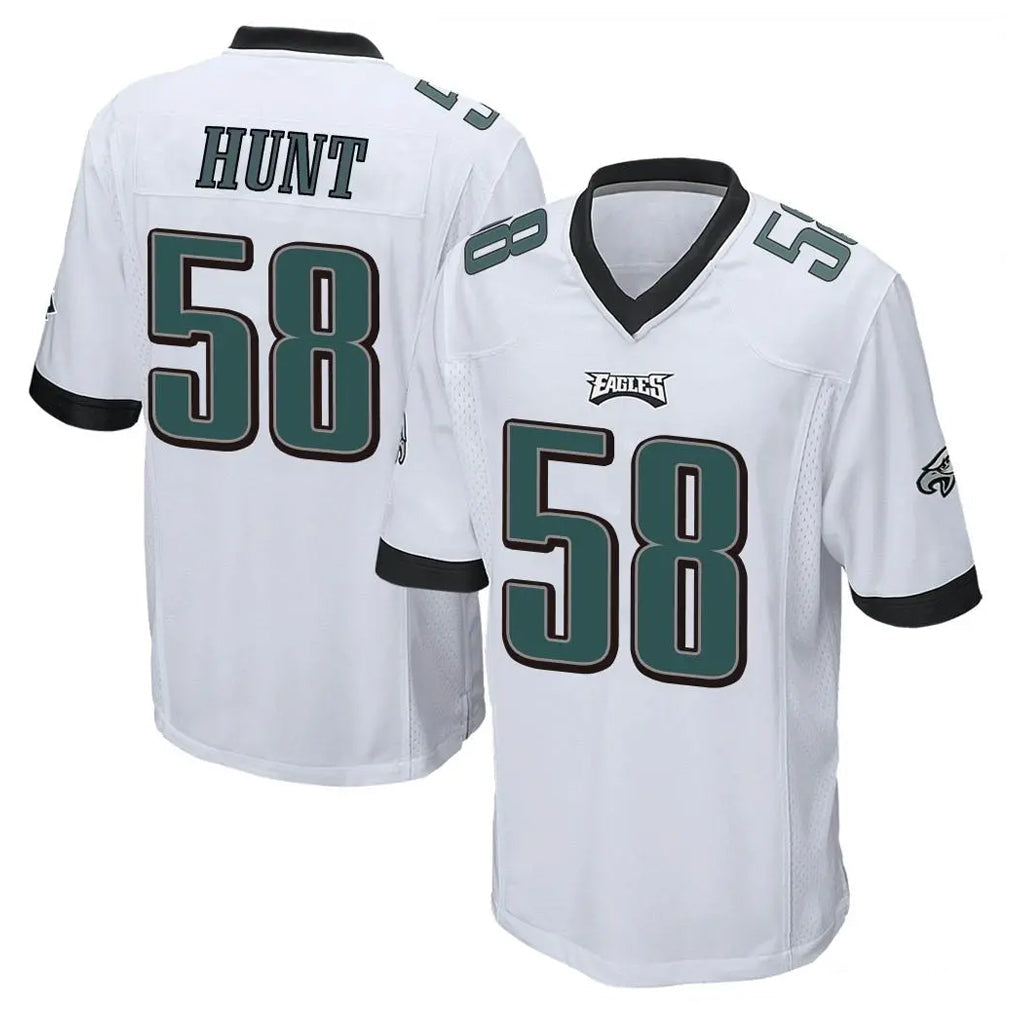 harde P.Eagles #58 Jalyx Hunt Player White Home Game Stitched Jerseys