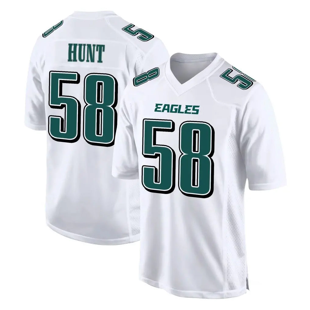 harde P.Eagles #58 Jalyx Hunt Player White Tundra Fashion Home Game Stitched Jerseys