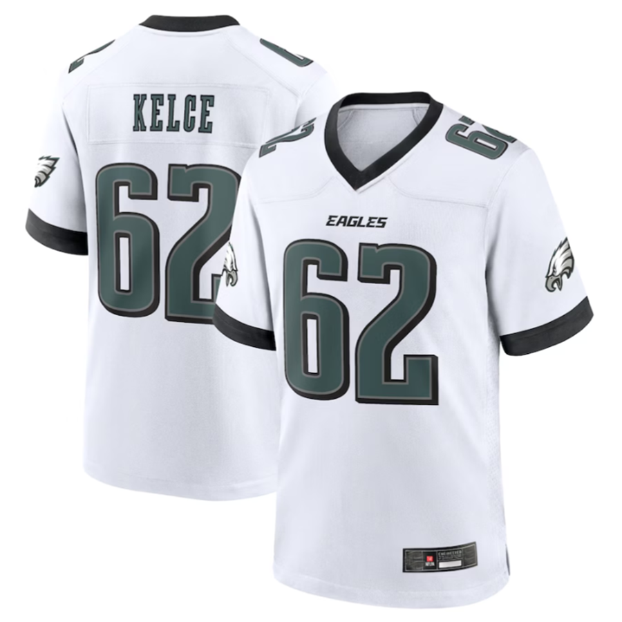 harde P.Eagles #62 Jason Kelce White White Game Stitched American Stitched Jerseys