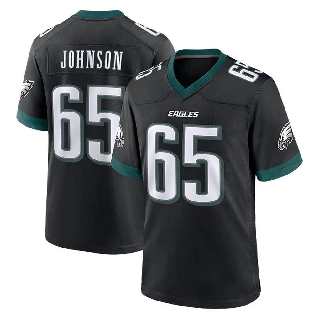 harde P.Eagles #65 Lane Johnson Player Black Game Home Stitched Jerseys