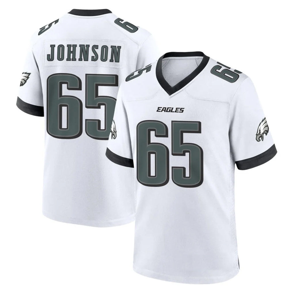 harde P.Eagles #65 Lane Johnson Player White Game Home Stitched Jerseys