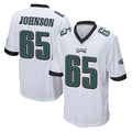 harde P.Eagles #65 Lane Johnson Player White Home Game Stitched Jerseys