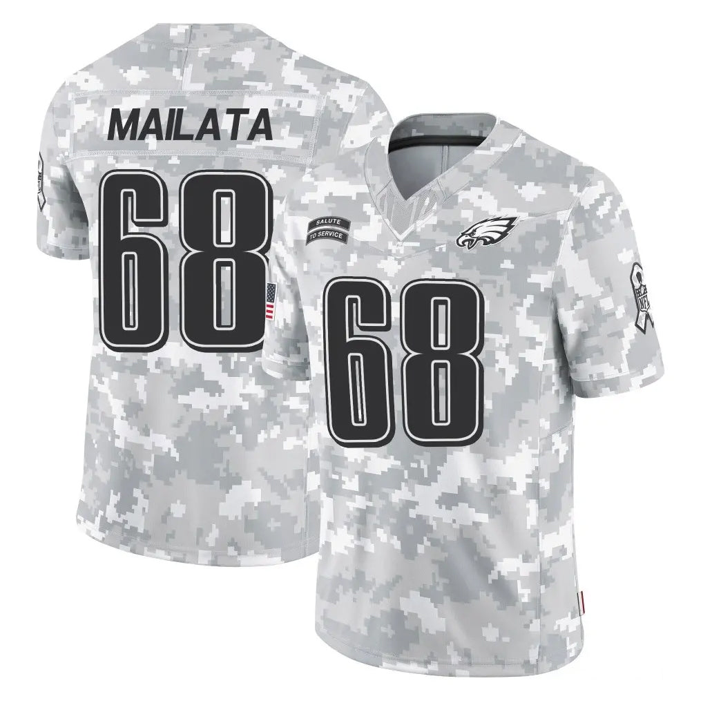 harde P.Eagles #68 Jordan Mailata Player Arctic Camo Salute to Service Limited Game Stitched Jerseys
