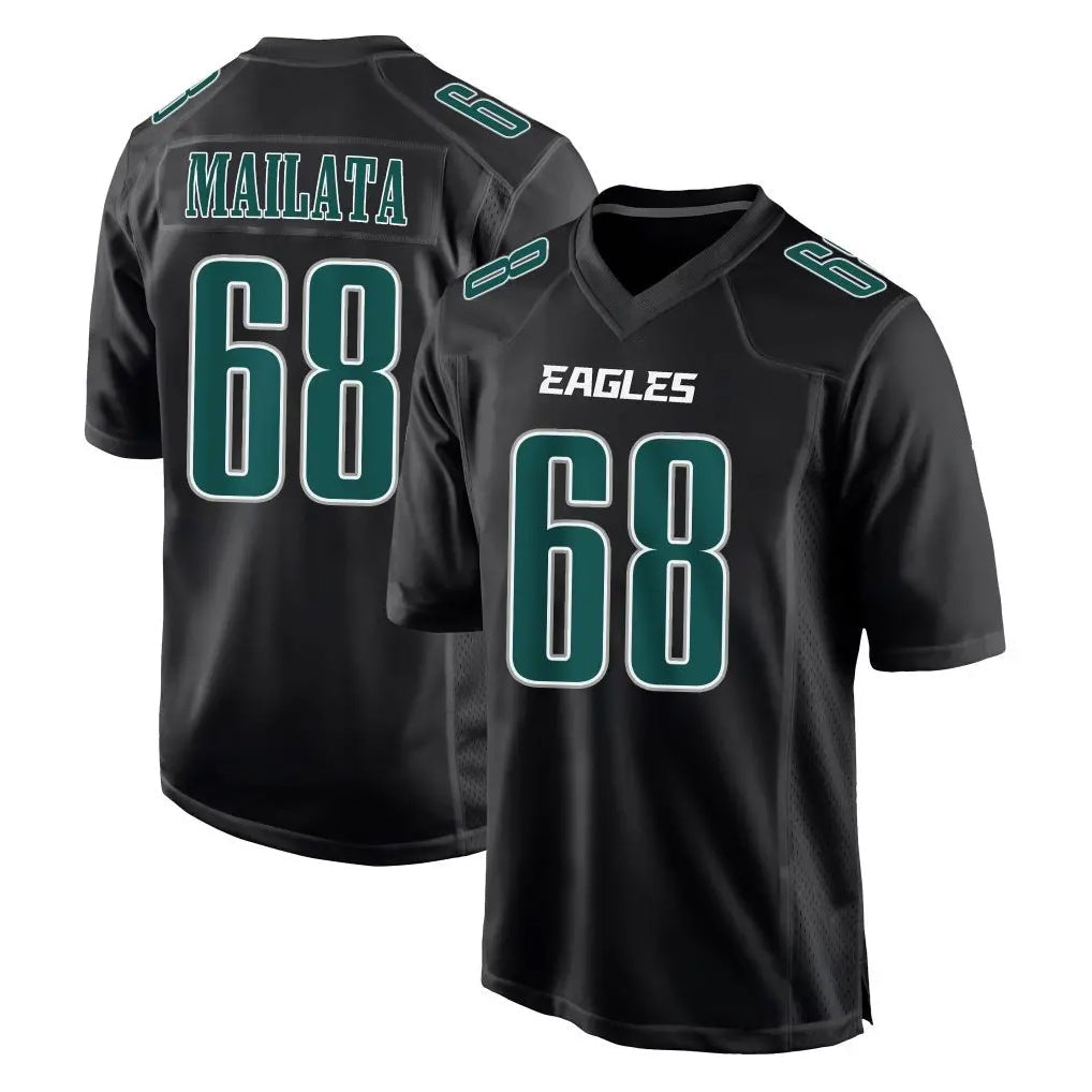 harde P.Eagles #68 Jordan Mailata Player Carbon Black Fashion Home Game Stitched Jerseys