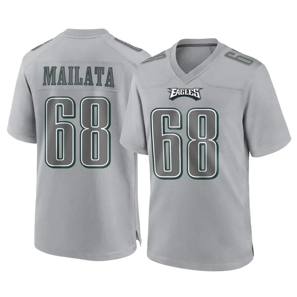 harde P.Eagles #68 Jordan Mailata Player Gray Atmosphere Fashion Home Game Stitched Jerseys