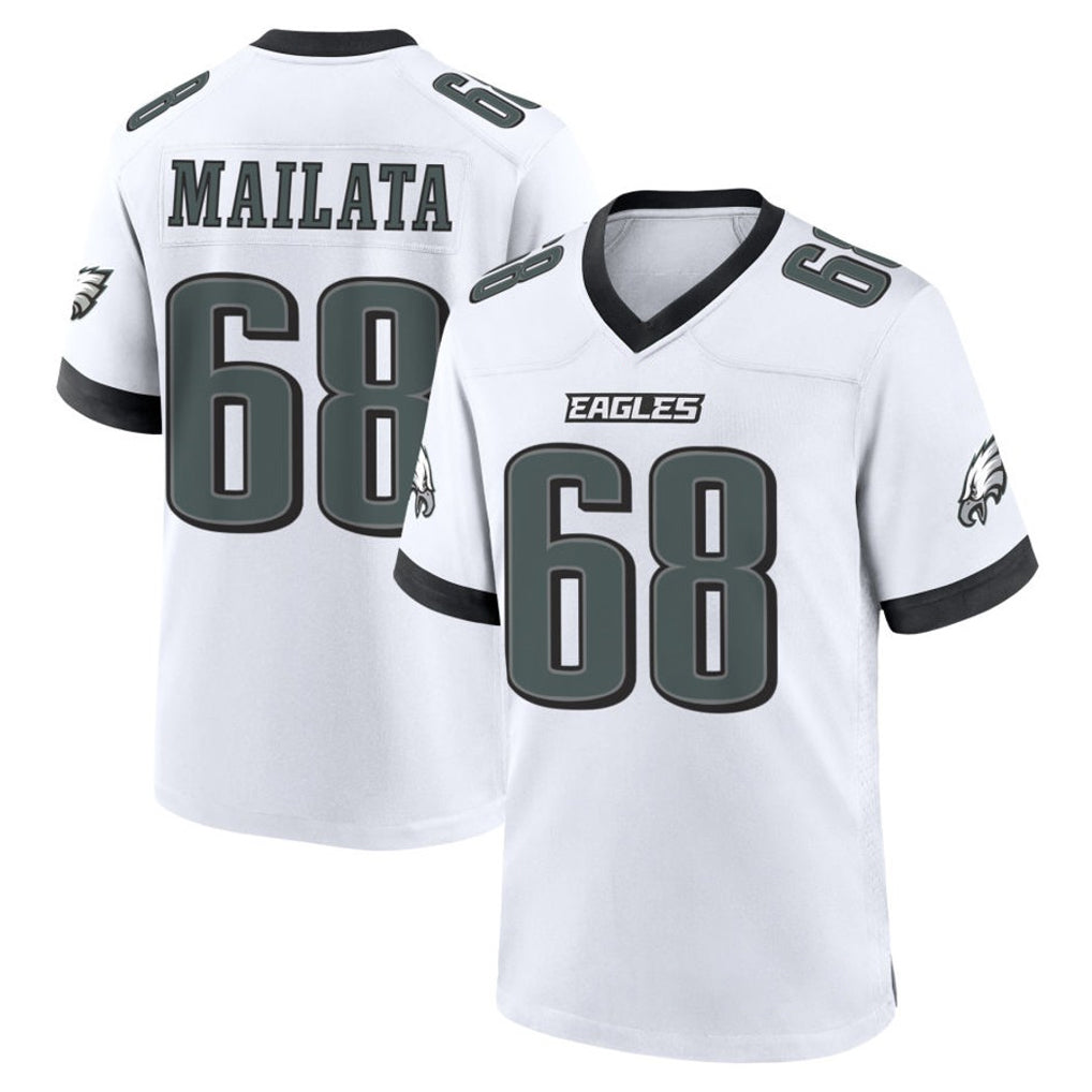 harde P.Eagles #68 Jordan Mailata Player White Game Home Stitched Jerseys