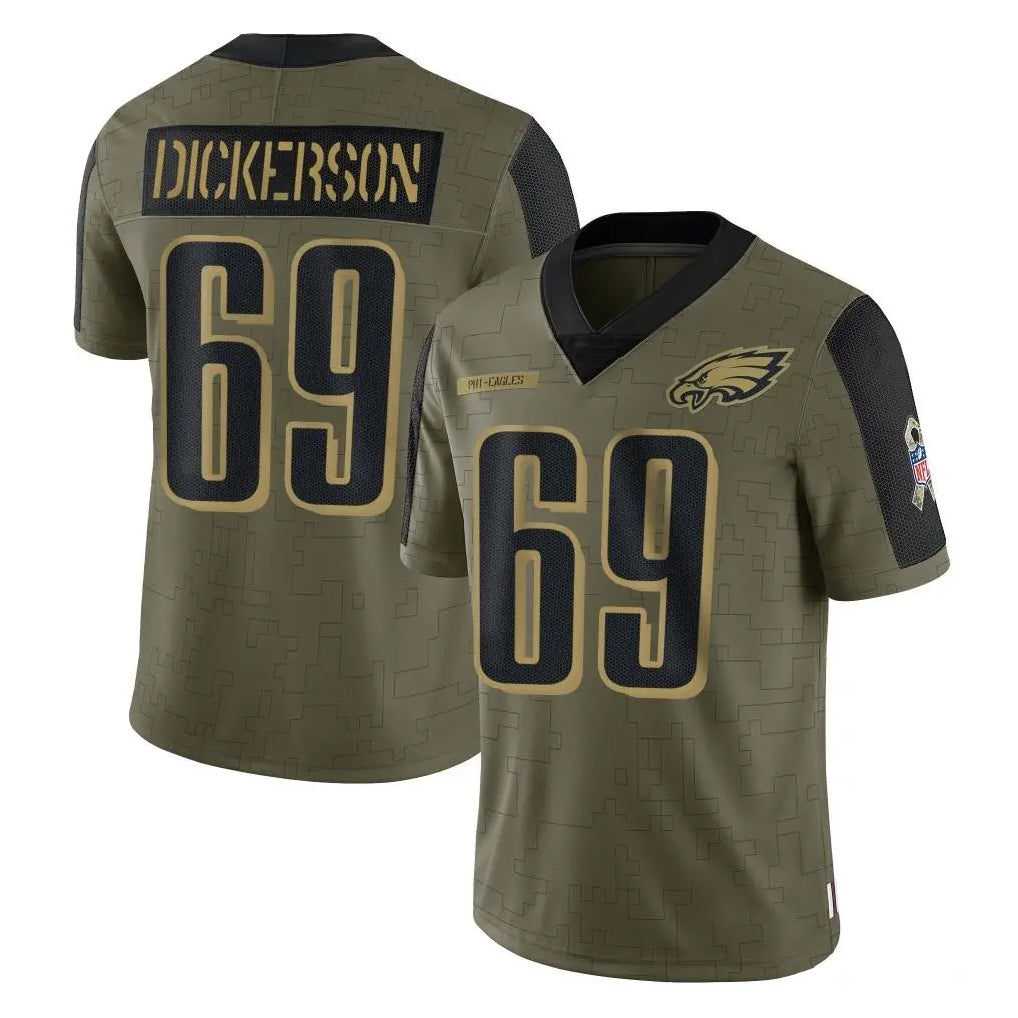 harde P.Eagles #69 Landon Dickerson Player Olive Salute To Service Limited Game Stitched Jerseys