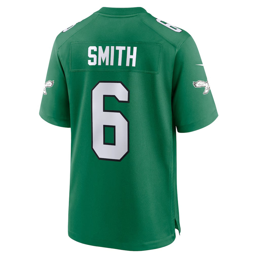 harde P.Eagles #6 DeVonta Smith Kelly Green Alternate Game Player Stitched Jerseys