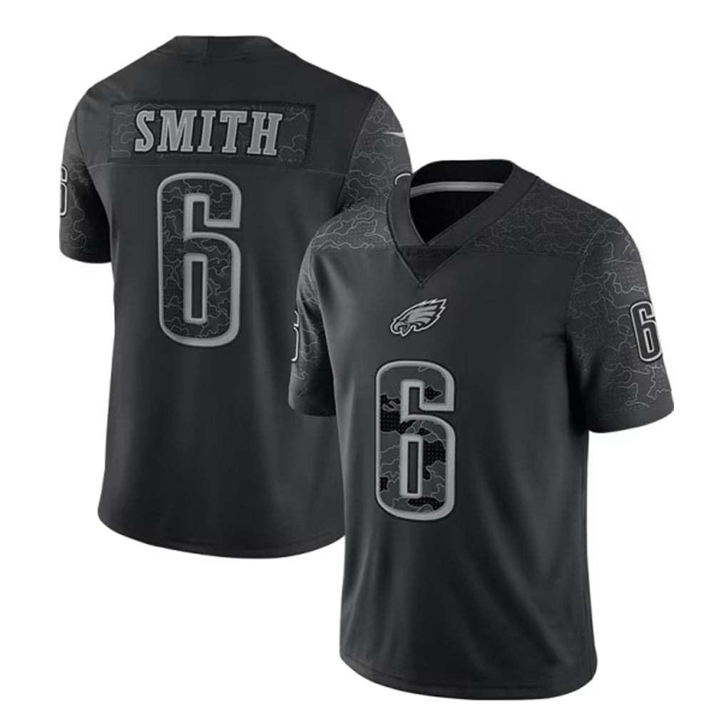 harde P.Eagles #6 DeVonta Smith Player Black REFLECTIVE Limited Stitched Jerseys