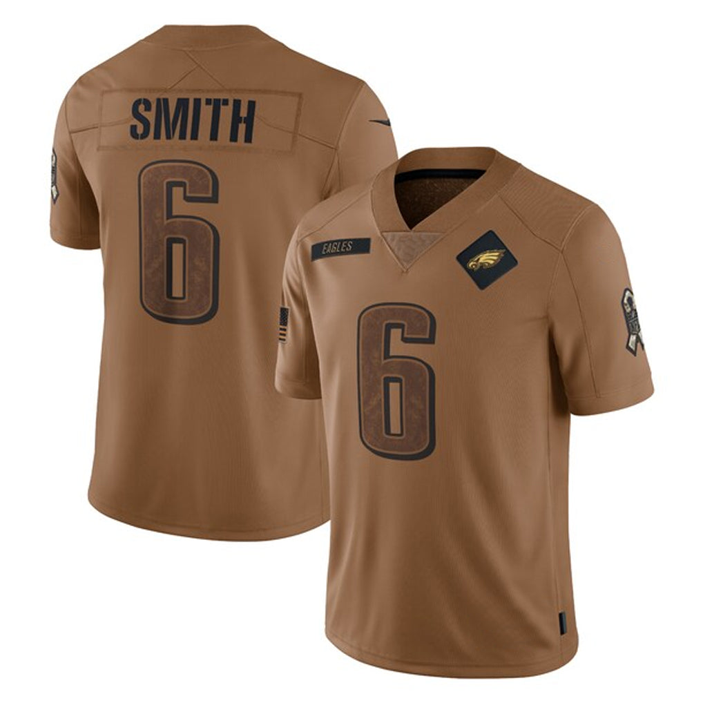 harde P.Eagles #6 DeVonta Smith Player Brown Salute To Service Limited Stitched Jerseys