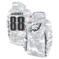 harde P.Eagles #88 Dallas Goedert Player Arctic Camo Salute to Service Pullover Hoodies Limited Game Stitched Jerseys