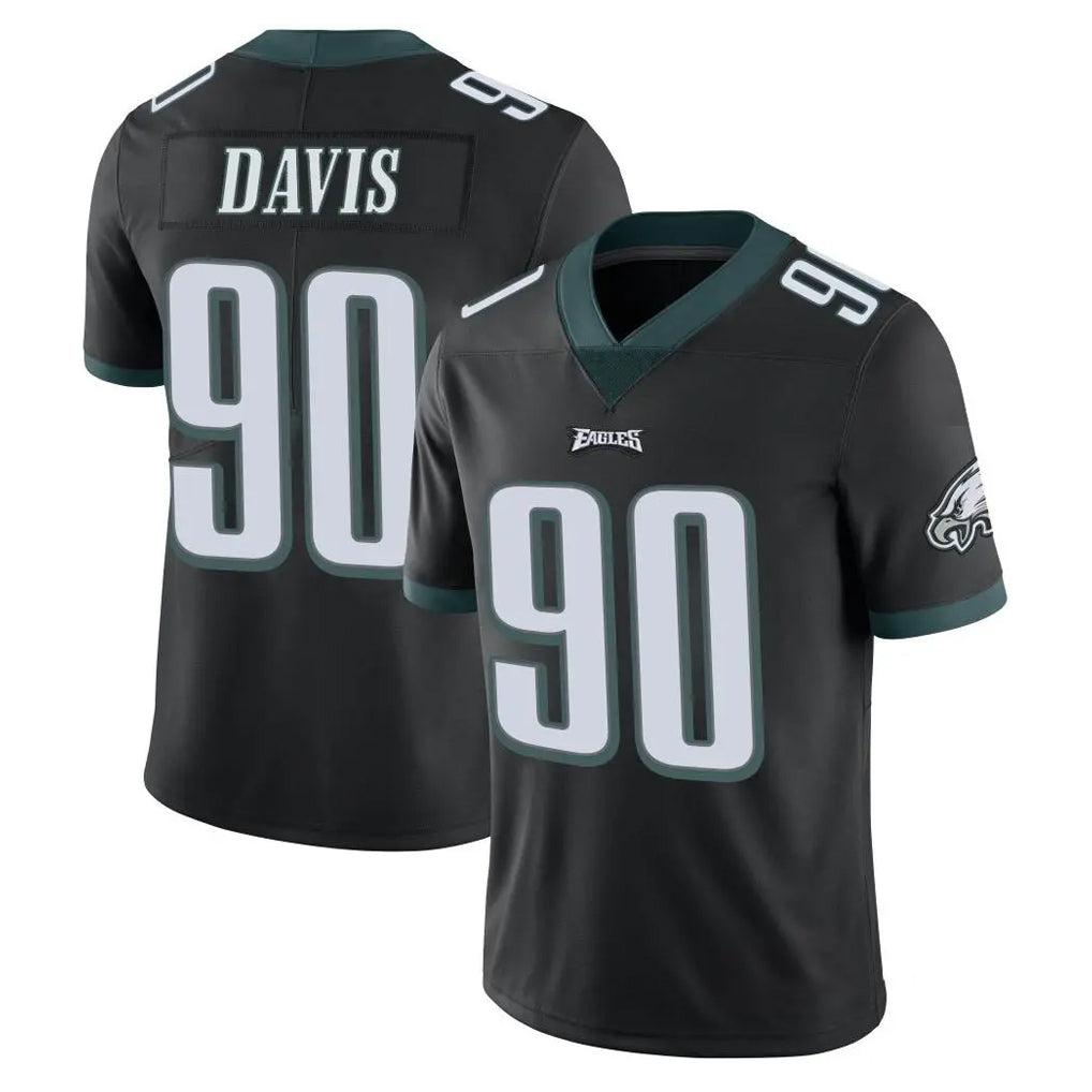 harde P.Eagles #90 Jordan Davis Player Black Limited Vapor Untouchable Home Game Stitched Jerseys