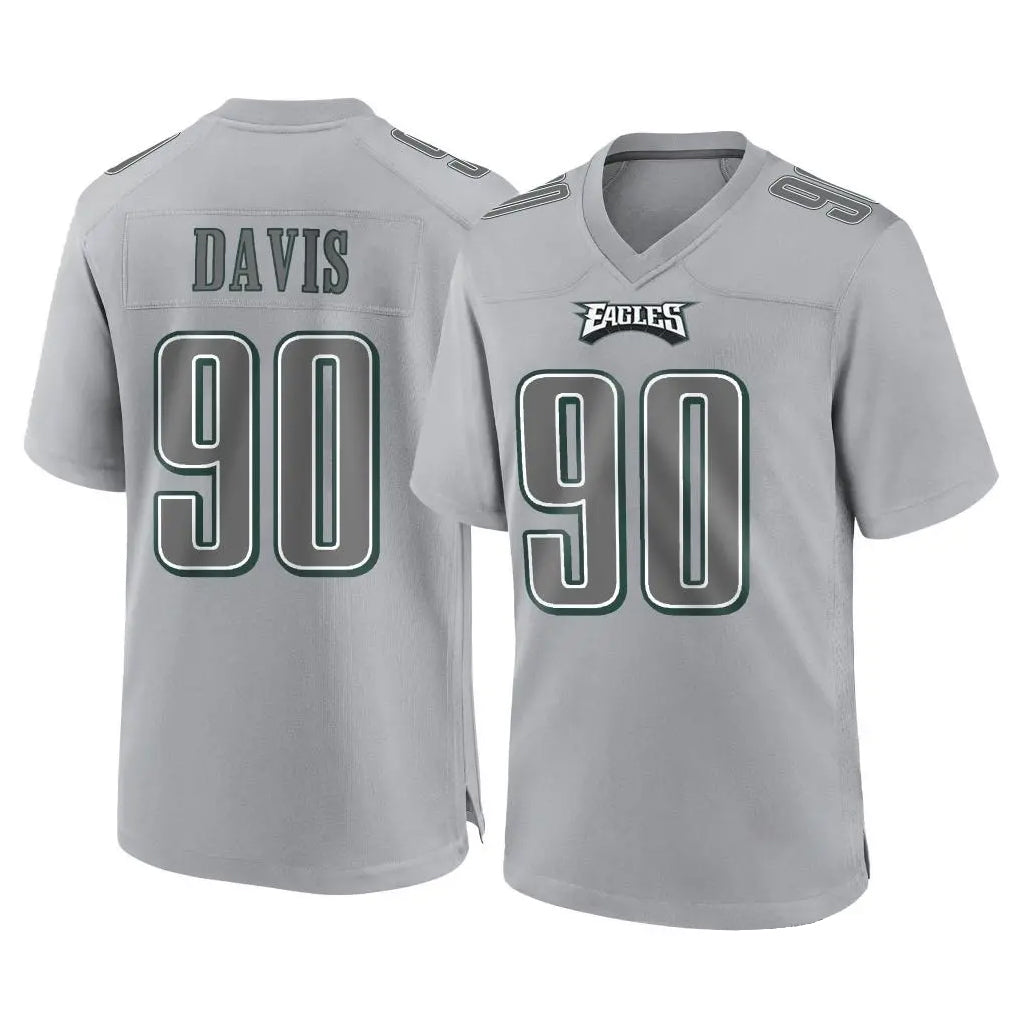 harde P.Eagles #90 Jordan Davis Player Gray Atmosphere Fashion Home Game Stitched Jerseys