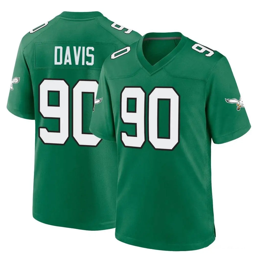 harde P.Eagles #90 Jordan Davis Player Green Kelly Alternate Home Game Stitched Jerseys
