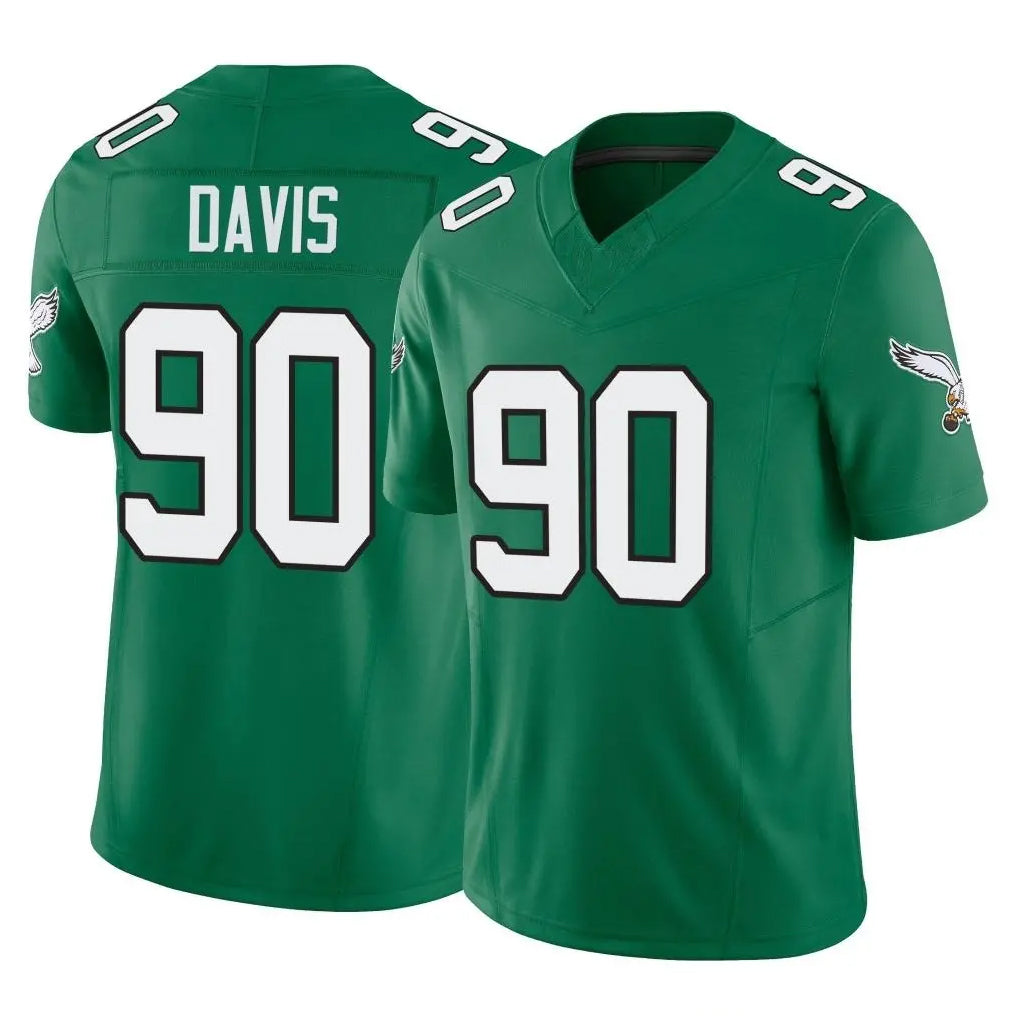 harde P.Eagles #90 Jordan Davis Player Green Kelly Alternate Vapor F.U.S.E. Home Game Stitched Jerseys