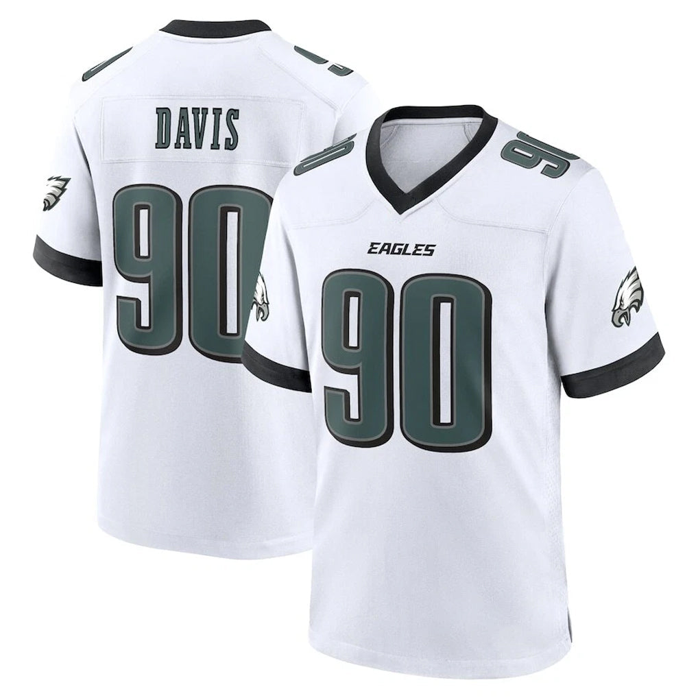 harde P.Eagles #90 Jordan Davis Player White Game Home Stitched Jerseys