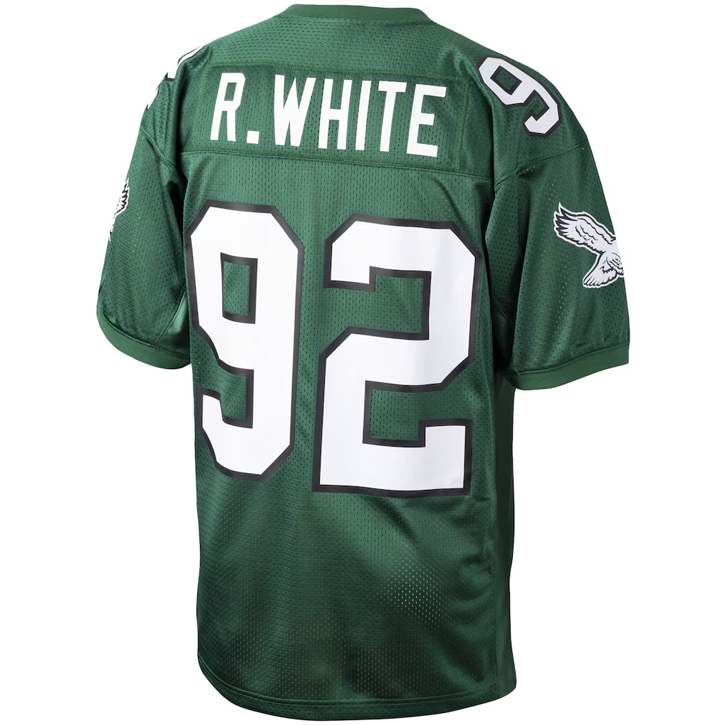 harde P.Eagles #92 Reggie White Mitchell & Ness Green Authentic Throwback Retired Player Stitched Puhic Jersey