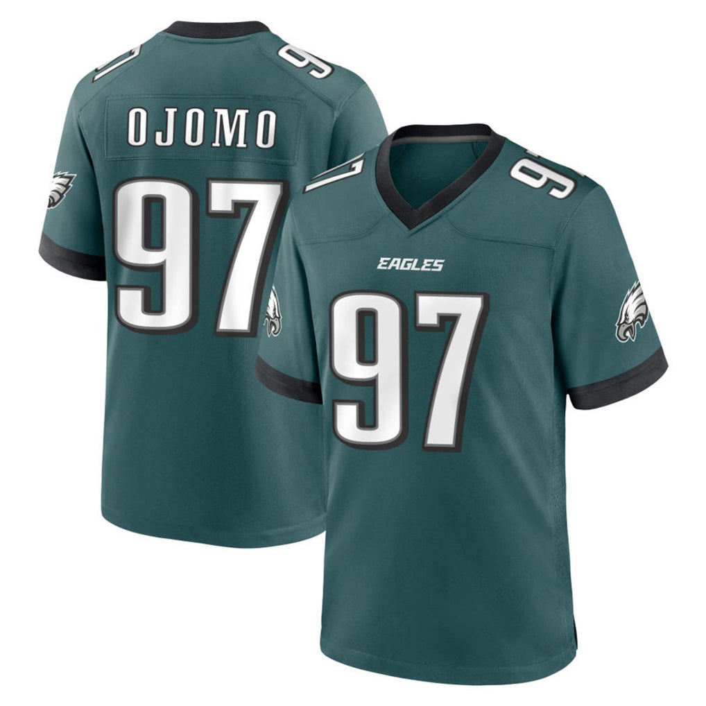 harde P.Eagles #97 Moro Ojomo Player Green Home Game Stitched Jerseys
